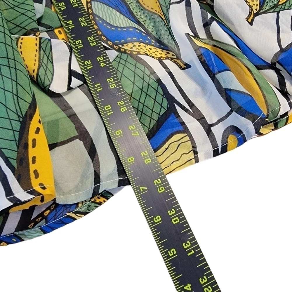 Live 4 Truth Bright Abstract Skirt Size XL Geen leaf yellow T31 - Picture 5 of 8